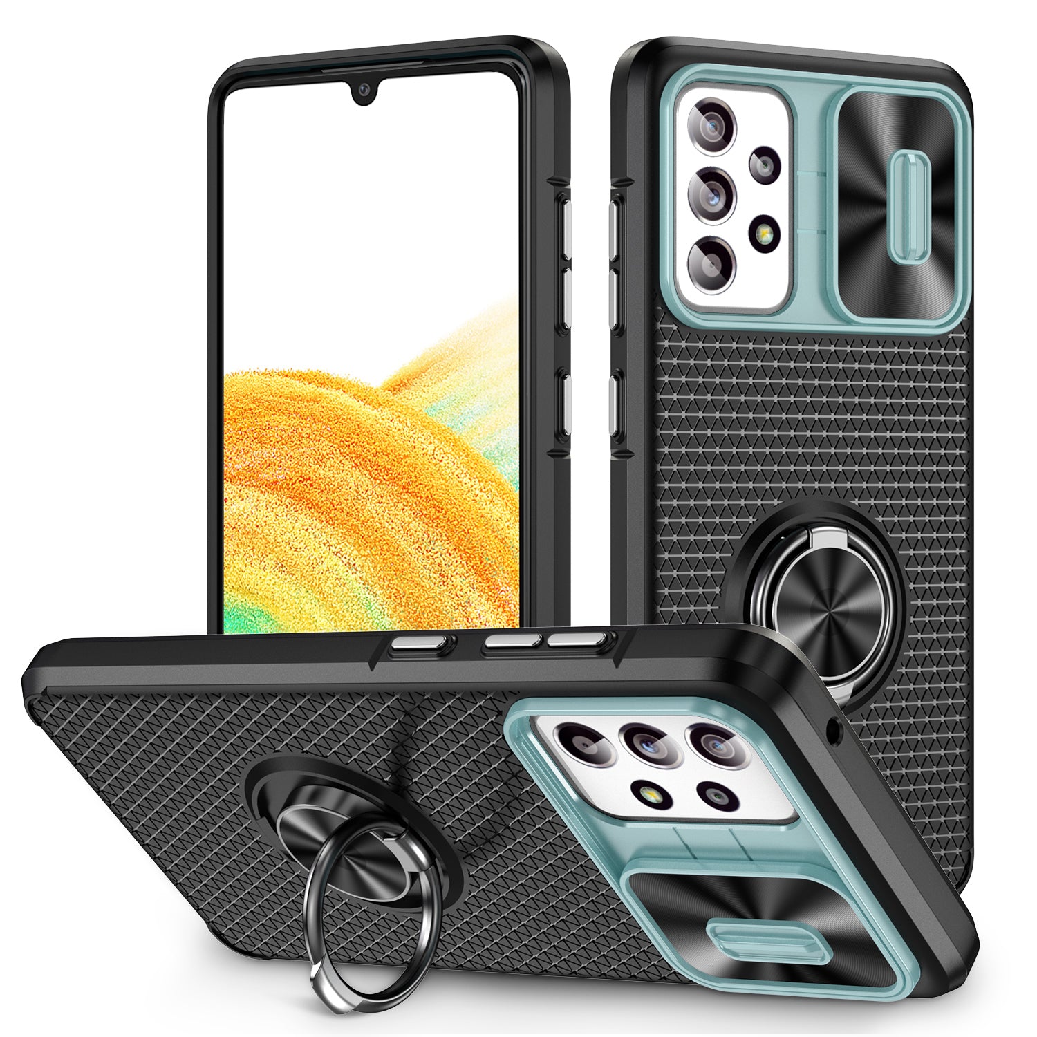 Back Case for Samsung Galaxy A33 5G PC TPU Phone Kickstand Case with Slide Camera Lens Protector Back Case for Samsung Galaxy A33 5G PC TPU Phone Kickstand Case with Slide Camera Lens Protector